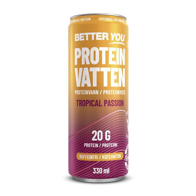 Huvudbild Proteinvatten Tropical Passion Koffeinfri 330ml
