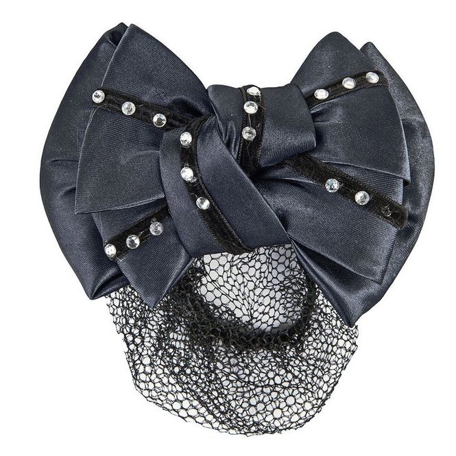 Huvudbild Hårnät Rosett med syntetiska diamanter - Svart