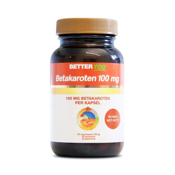 Huvudbild Betakaroten 100mg 50 kapslar veg