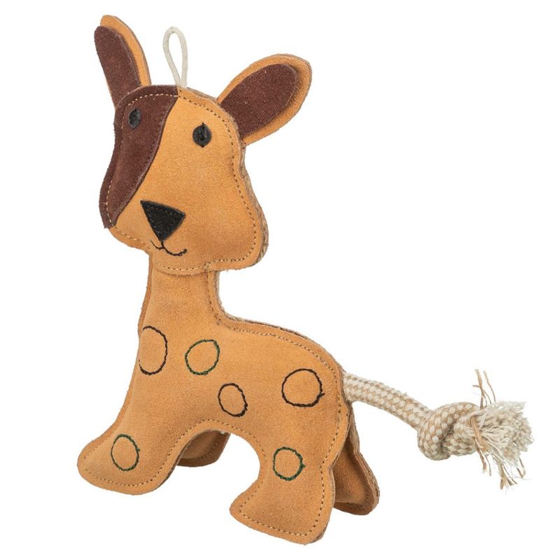 Hund, stående, läder, 25 cm, brun